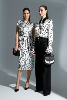 Viskozna haljina sa naglašenim ramenima Tiffany Production